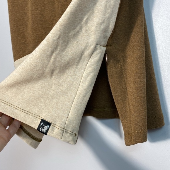 Two-Tone Color Block Brown and Cream Midi Skirt size small - Picture 9 of 10